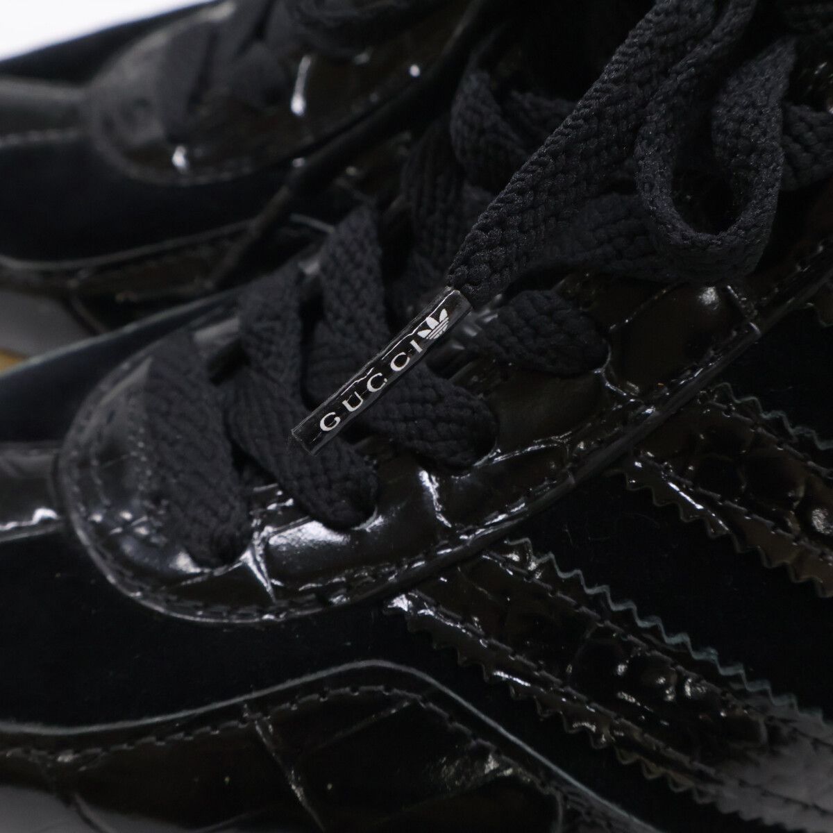 Gucci Gazelle Leather Suede Platform Sneakers — view 8