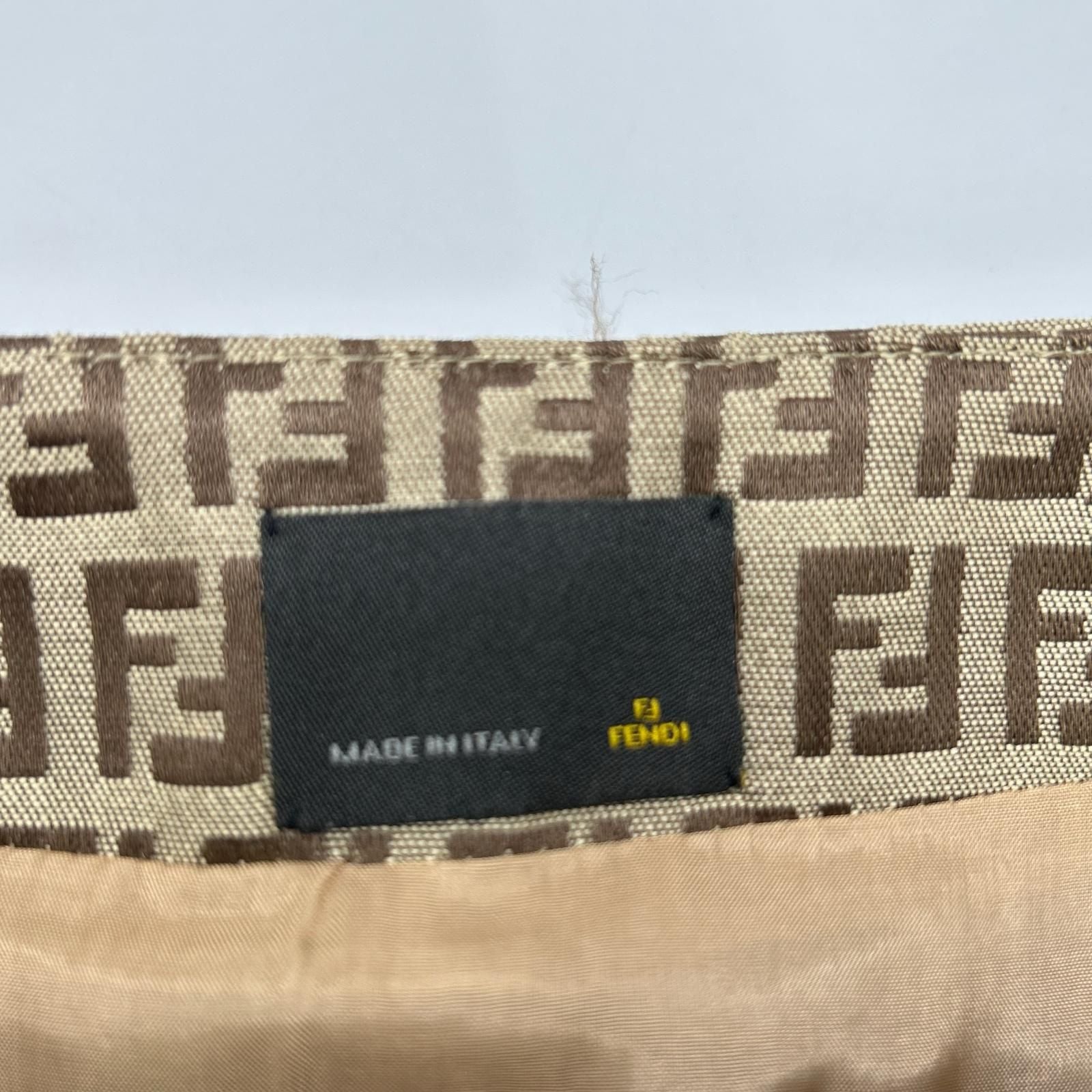 Fendi Beige Zucca Pattern Belt Jacquard Wrap Skirt 42 — view 3