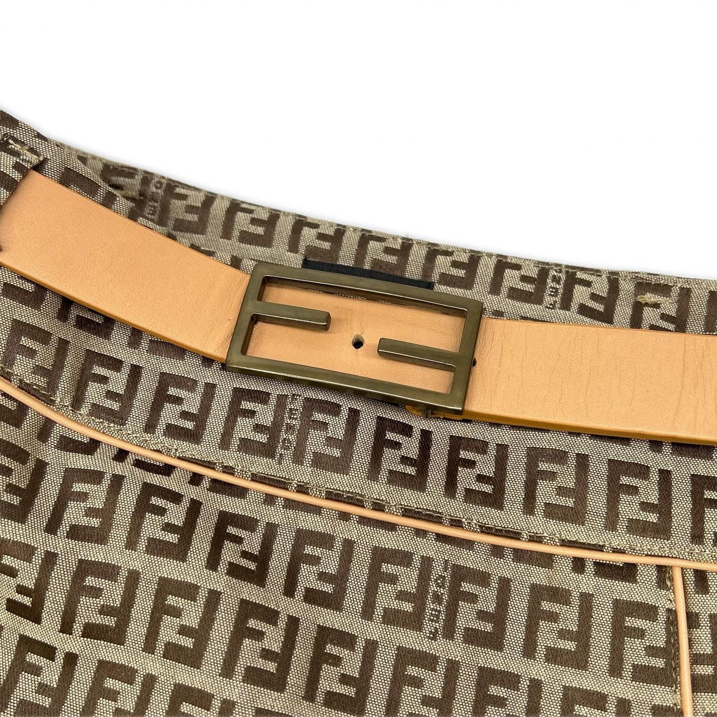Fendi Beige Zucca Pattern Belt Jacquard Wrap Skirt 42 — view 4
