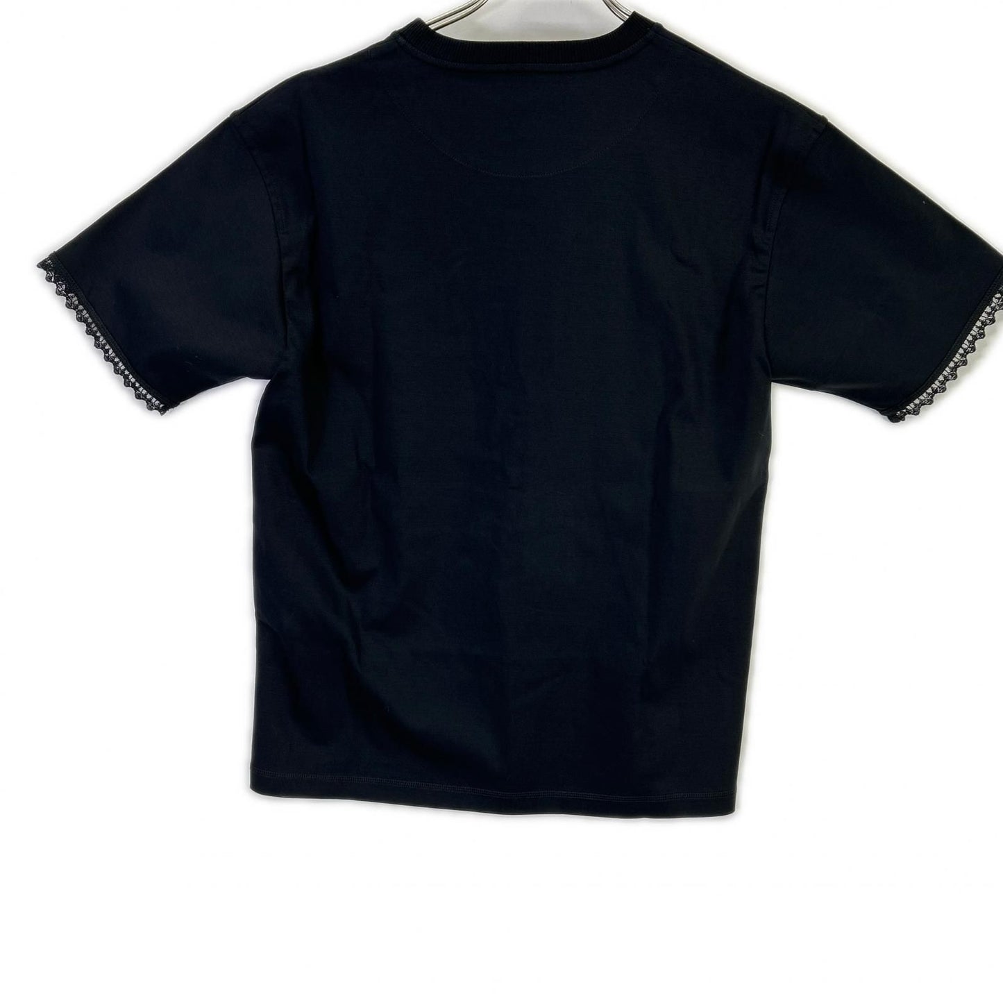 Hermes Black Lace Contrast Short Sleeve T-Shirt 36 — view 2