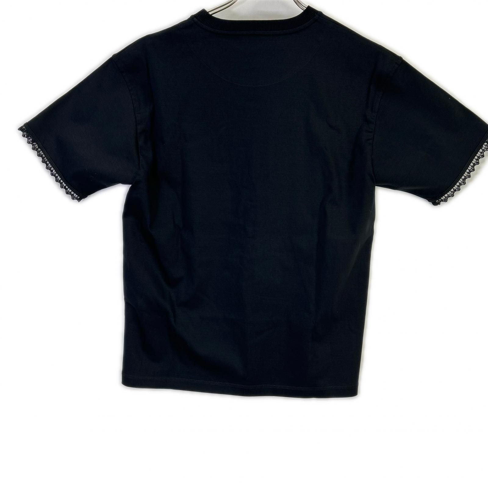 Hermes Black Lace Contrast Short Sleeve T-Shirt 36 — view 2