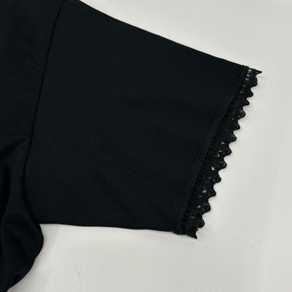 Hermes Black Lace Contrast Short Sleeve T-Shirt 36 — view 7