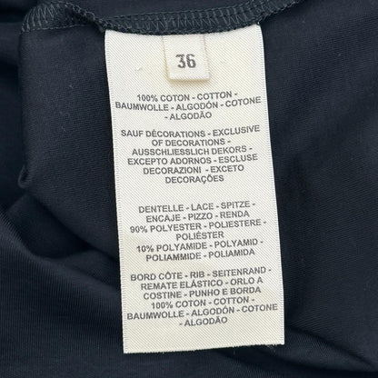 Hermes Black Lace Contrast Short Sleeve T-Shirt 36 — view 4