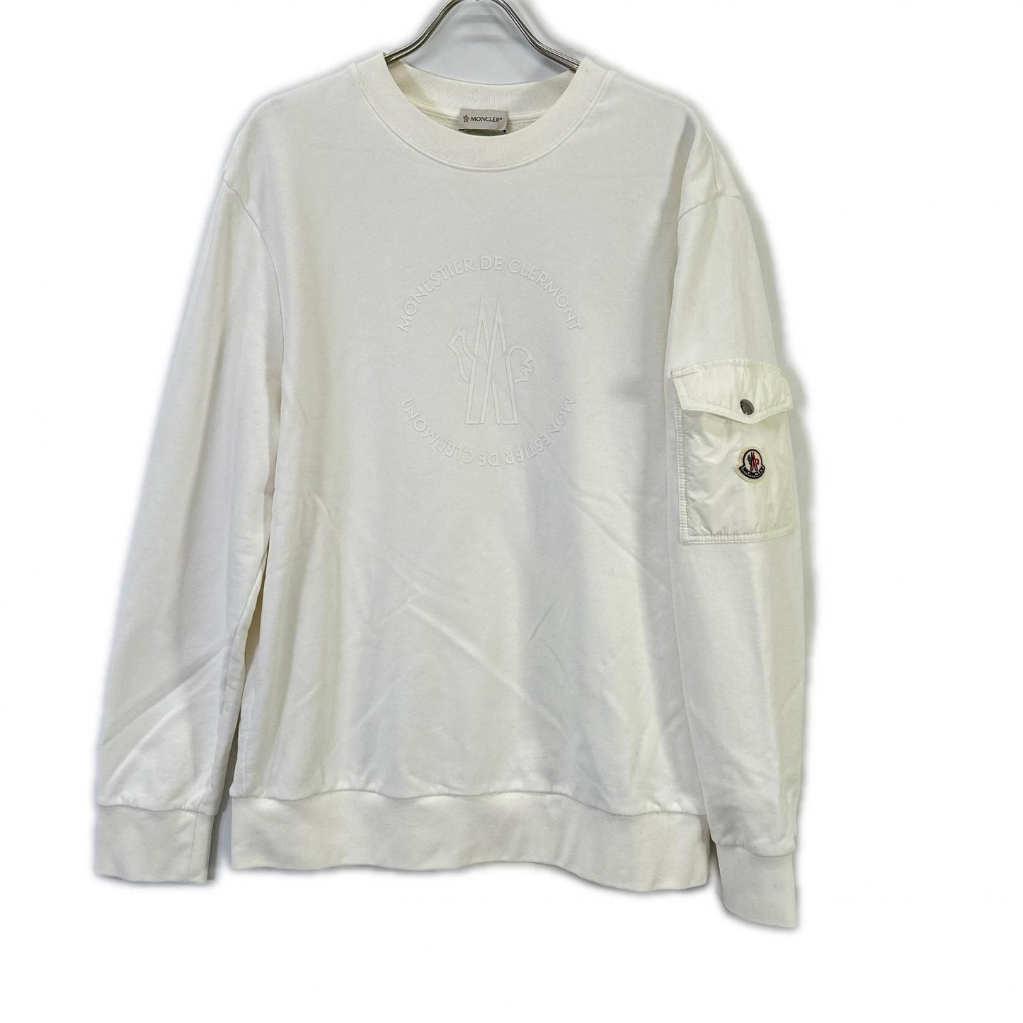Moncler White Felpa Logo Sweatshirt Shirt XL