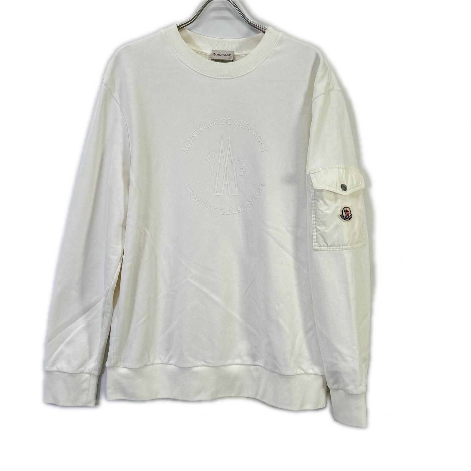 Moncler White Felpa Logo Sweatshirt Shirt XL