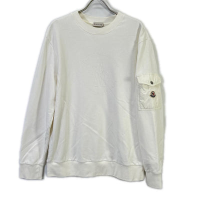 Moncler White Felpa Logo Sweatshirt Shirt XL
