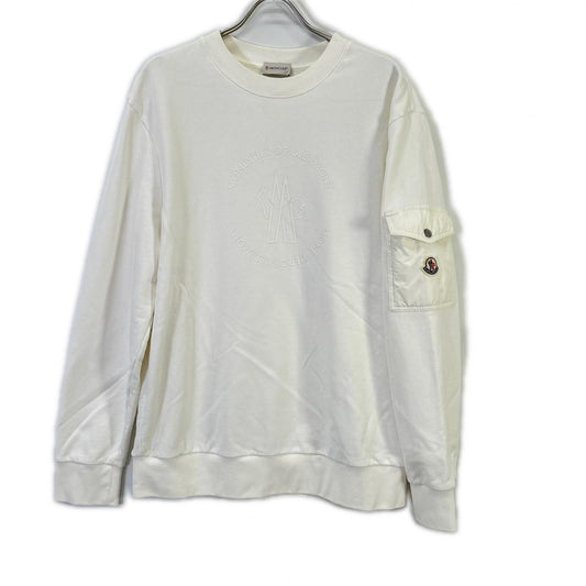 Moncler White Felpa Logo Sweatshirt Shirt XL