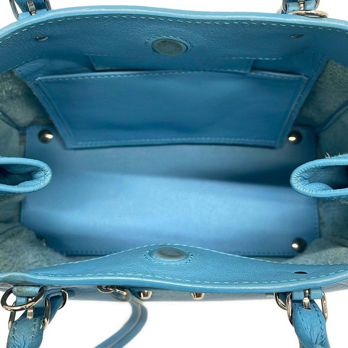 Balenciaga Tote Mini Paper Light Blue Leather — view 7