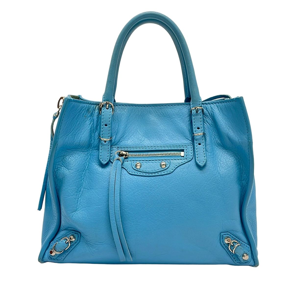 Balenciaga Tote Mini Paper Light Blue Leather