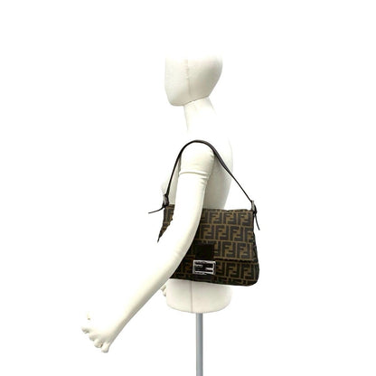 Fendi Mamma Bucket Zucca FF Logo Pattern Canvas Leather Shoulder Bag Brown — view 2