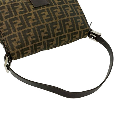 Fendi Mamma Bucket Zucca FF Logo Pattern Canvas Leather Shoulder Bag Brown — view 4