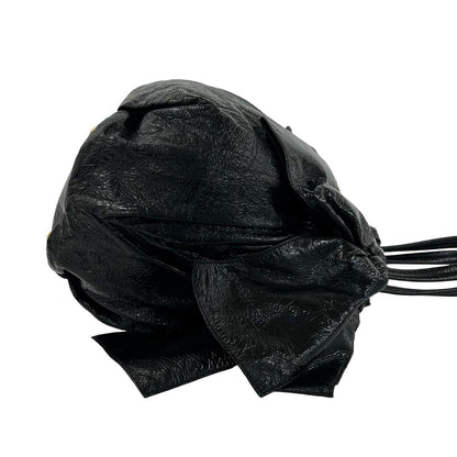 Prada Logo Side Ribbon Leather 2-Way Shoulder Bag Mini Tote Black — view 6
