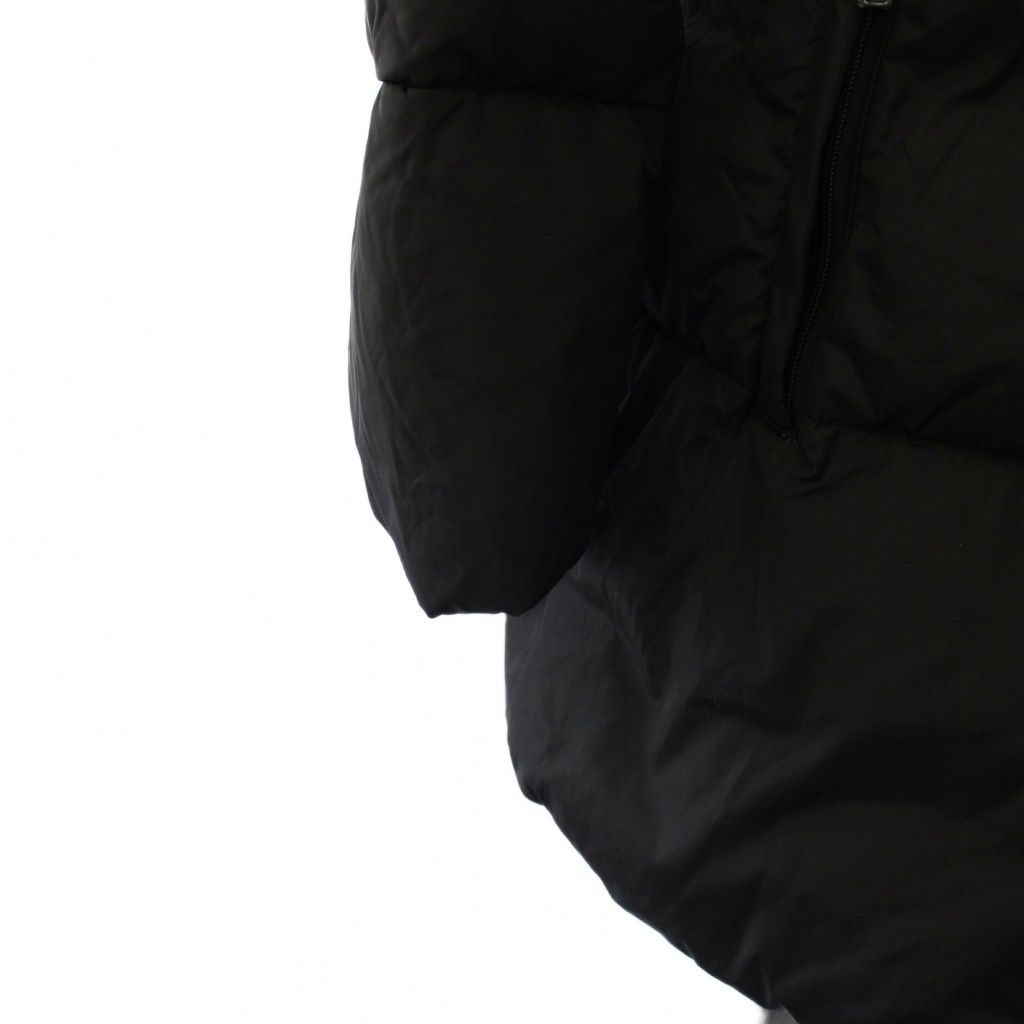 Prada Re-Nylon Down Coat Hoodie Triangle Logo 42 Black — view 6