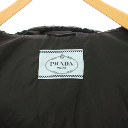 Prada Re-Nylon Down Coat Hoodie Triangle Logo 42 Black — view 8