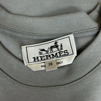 Hermes Short Sleeve Top XS Gray Beige Crew — view 5