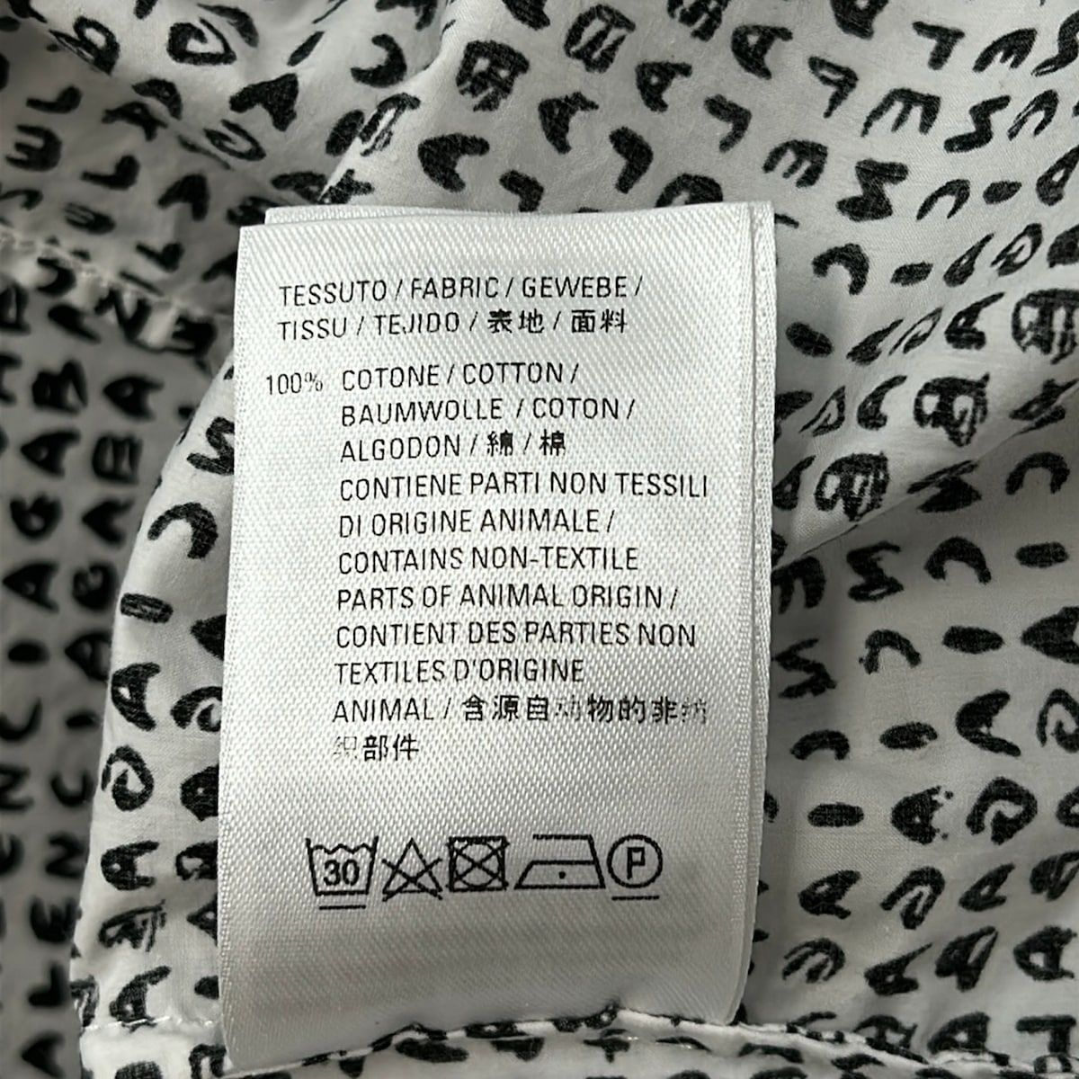 Balenciaga Short Sleeve Shirt 37 White Black Wardrobe Logo — view 4