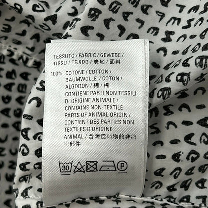 Balenciaga Short Sleeve Shirt 37 White Black Wardrobe Logo — view 4