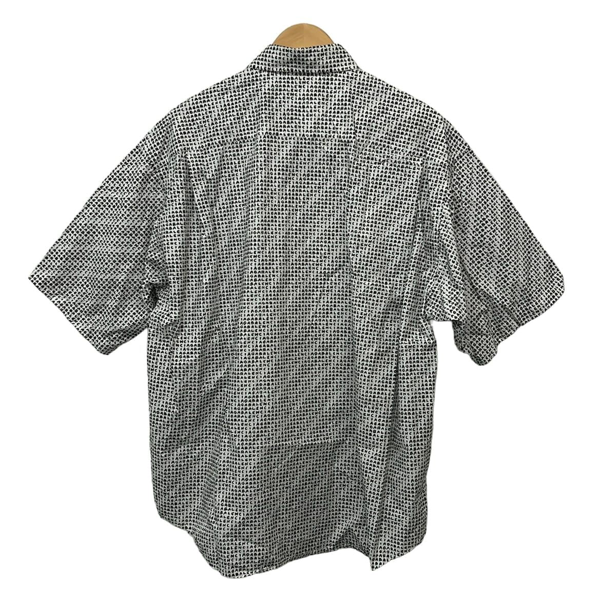 Balenciaga Short Sleeve Shirt 37 White Black Wardrobe Logo — view 2
