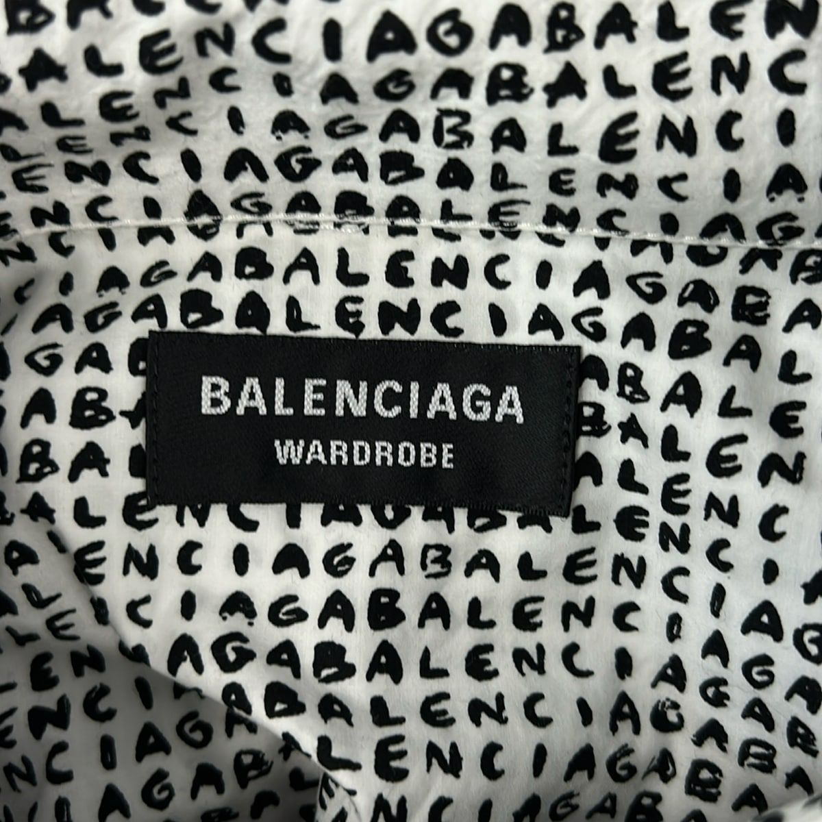 Balenciaga Short Sleeve Shirt 37 White Black Wardrobe Logo — view 3