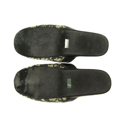 Dior Sandals le Monsieur Trotter Pattern Canvas Switch Leather Beige Black — view 7