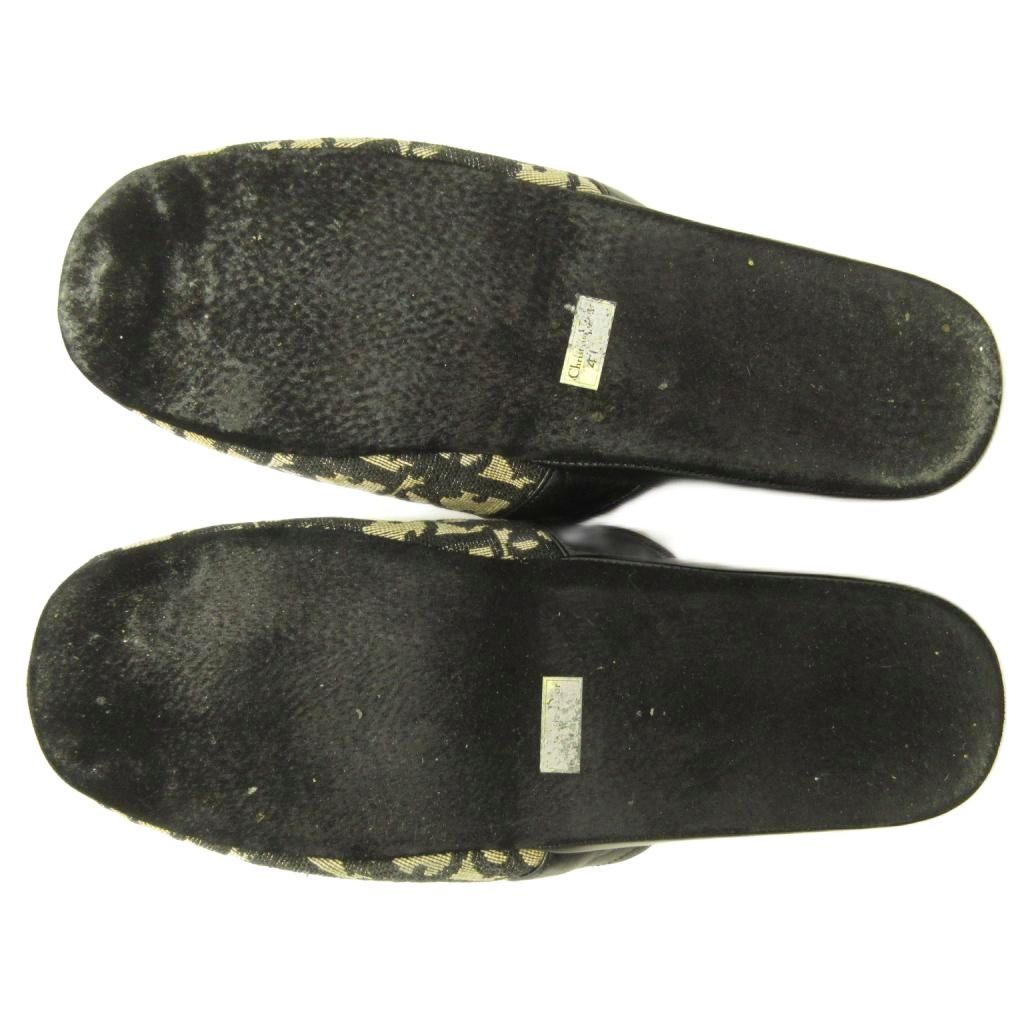 Dior Sandals le Monsieur Canvas Switch Leather Trotter Pattern Beige Black — view 7