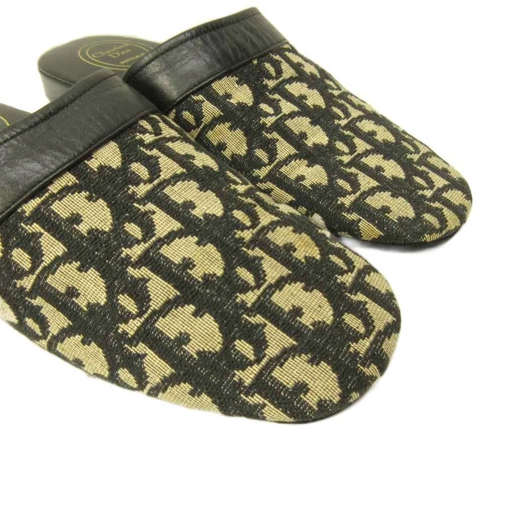 Dior Sandals le Monsieur Canvas Switch Leather Trotter Pattern Beige Black — view 3