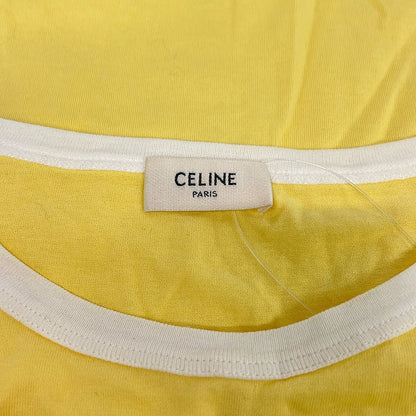 Celine Short Sleeve T-Shirt S Yellow White Light Gray Crew — view 3
