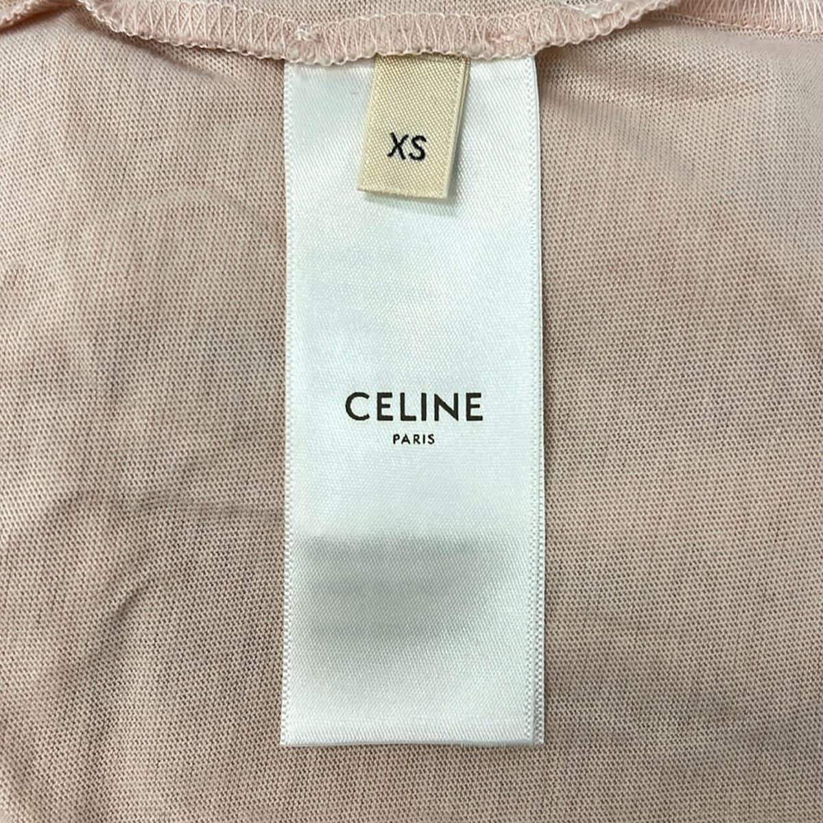 Celine Short Sleeve T-Shirt XS Pink Beige Bordeaux Crew — view 5