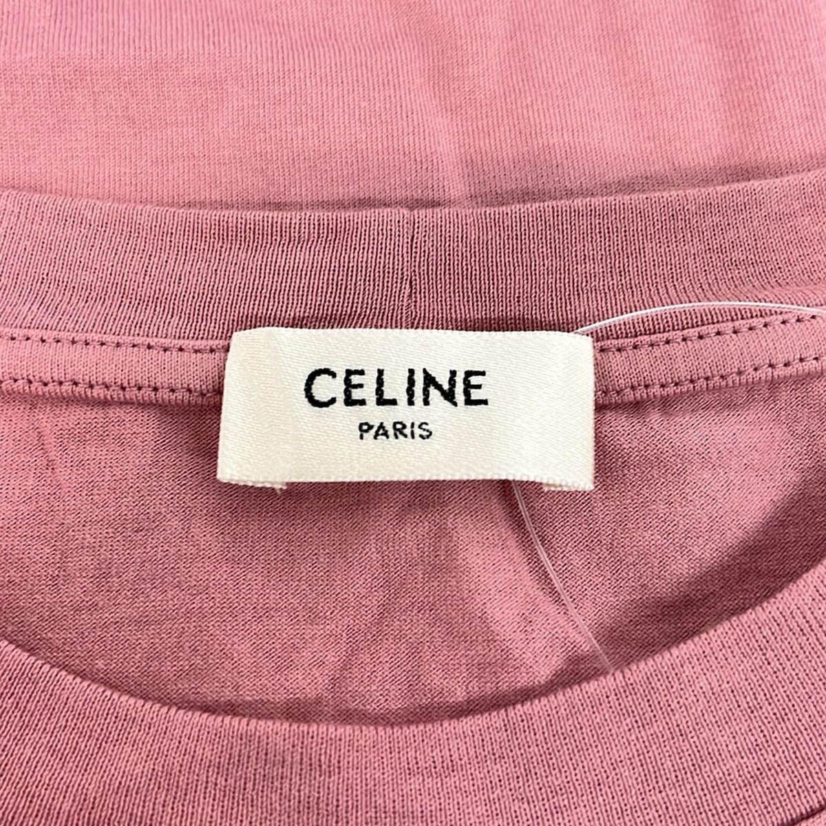 Celine Short Sleeve T-Shirt XS Pink Ivory Crew — view 3