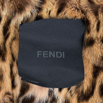 Fendi Fur Coat Fur Liner Belt Outer Polyester Fur Beige — view 6