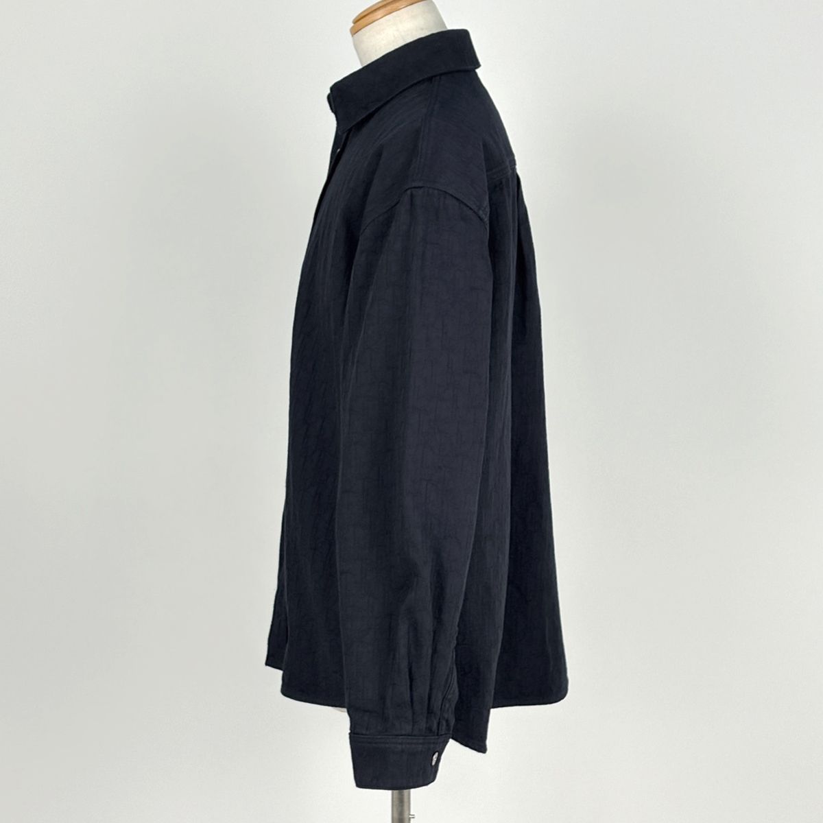 Dior Oblique Jacquard Long Sleeve Shirt Top Cotton Navy — view 2