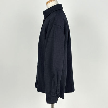 Dior Oblique Jacquard Long Sleeve Shirt Top Cotton Navy — view 2