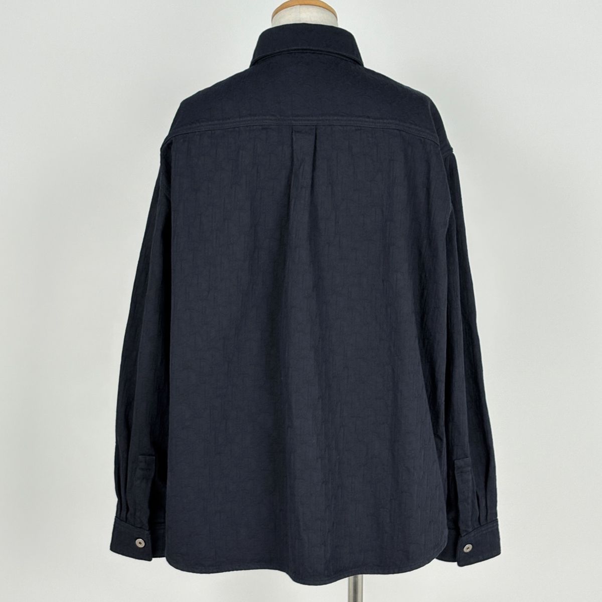 Dior Oblique Jacquard Long Sleeve Shirt Top Cotton Navy — view 3