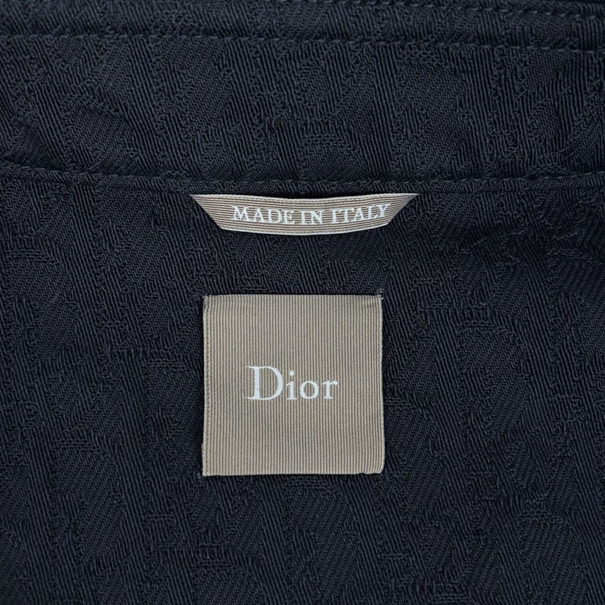 Dior Oblique Jacquard Long Sleeve Shirt Top Cotton Navy — view 7