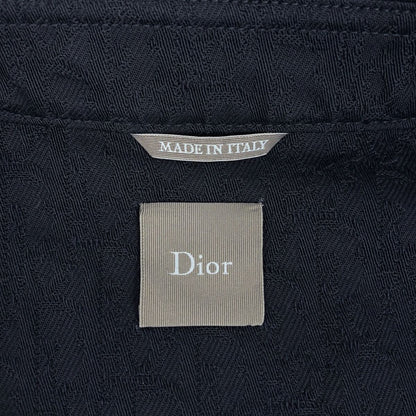 Dior Oblique Jacquard Long Sleeve Shirt Top Cotton Navy — view 7