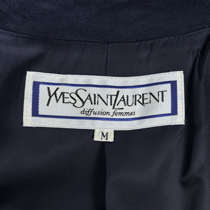 Saint Laurent Trench Coat Suede with Belt Artificial Leather Navy — view 8