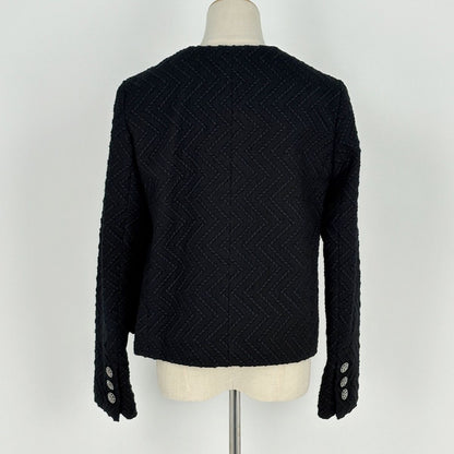 Chanel Jacket Short Length Wool Black — view 3
