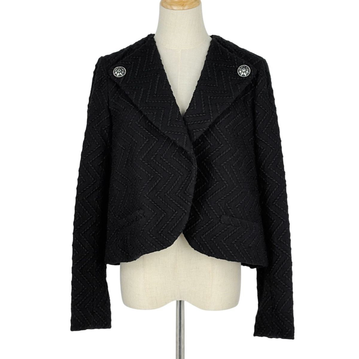 Chanel Jacket Short Length Wool Black