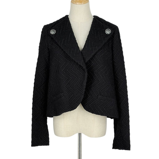 Chanel Jacket Short Length Wool Black