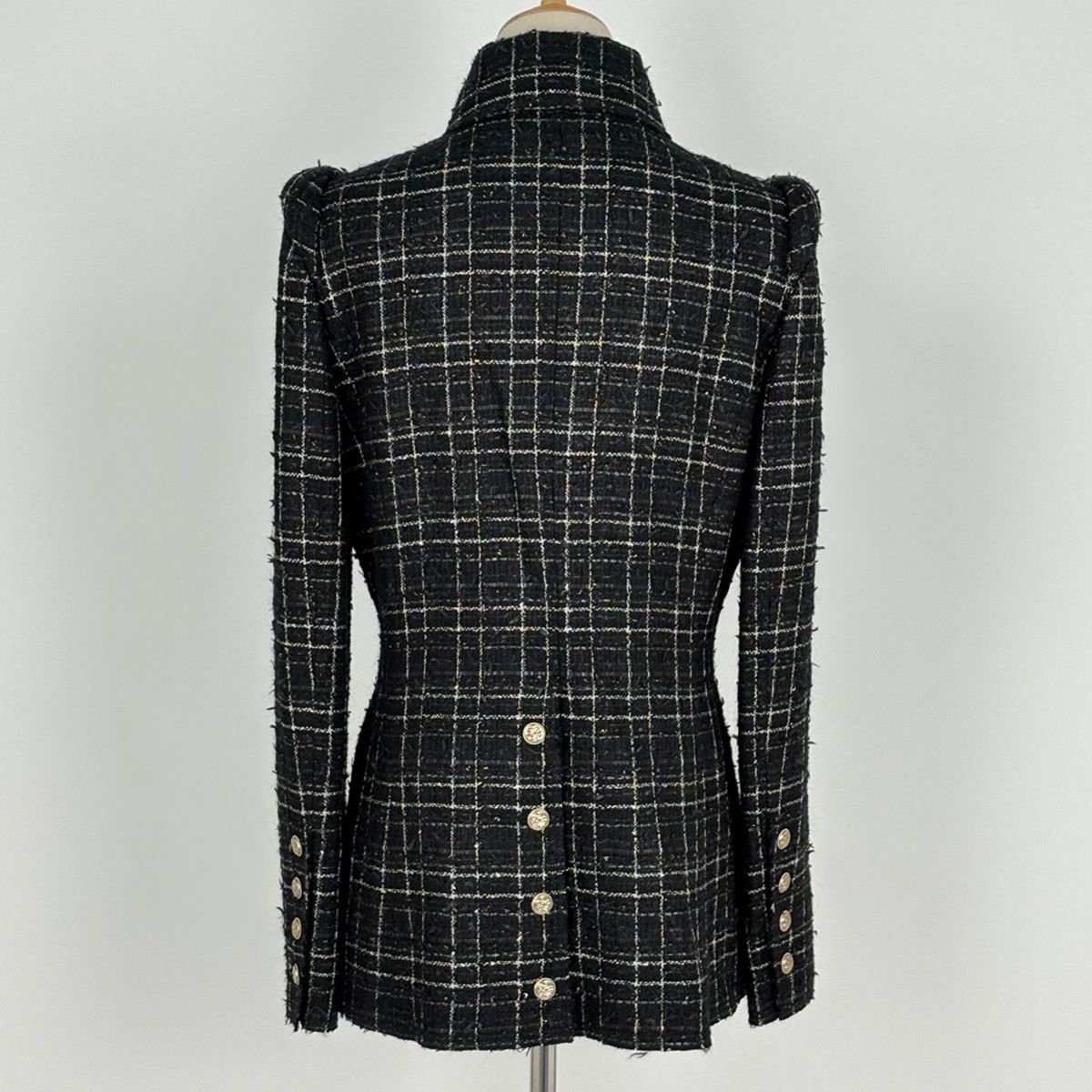 Chanel Tweed Jacket 08c Scissors Motif Button Black — view 3