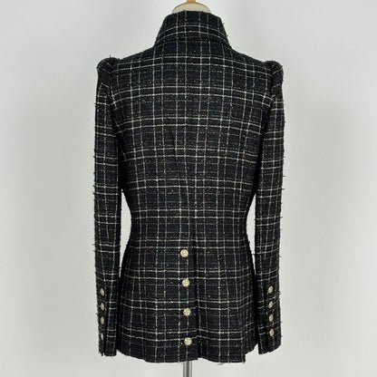 Chanel Tweed Jacket 08c Scissors Motif Button Black — view 3