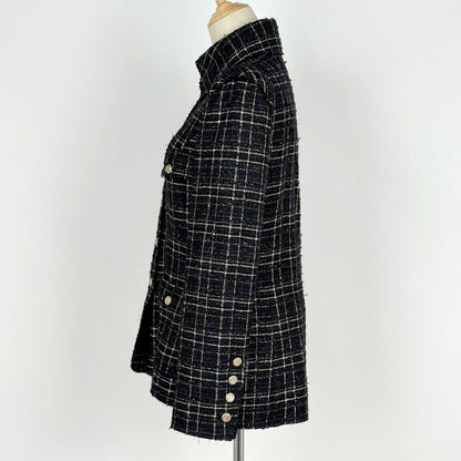 Chanel Tweed Jacket 08c Scissors Motif Button Black — view 2