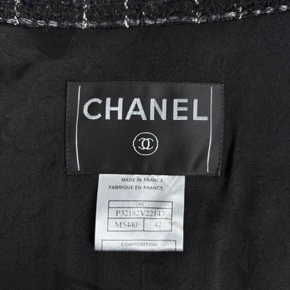 Chanel Tweed Jacket 08c Scissors Motif Button Black — view 8