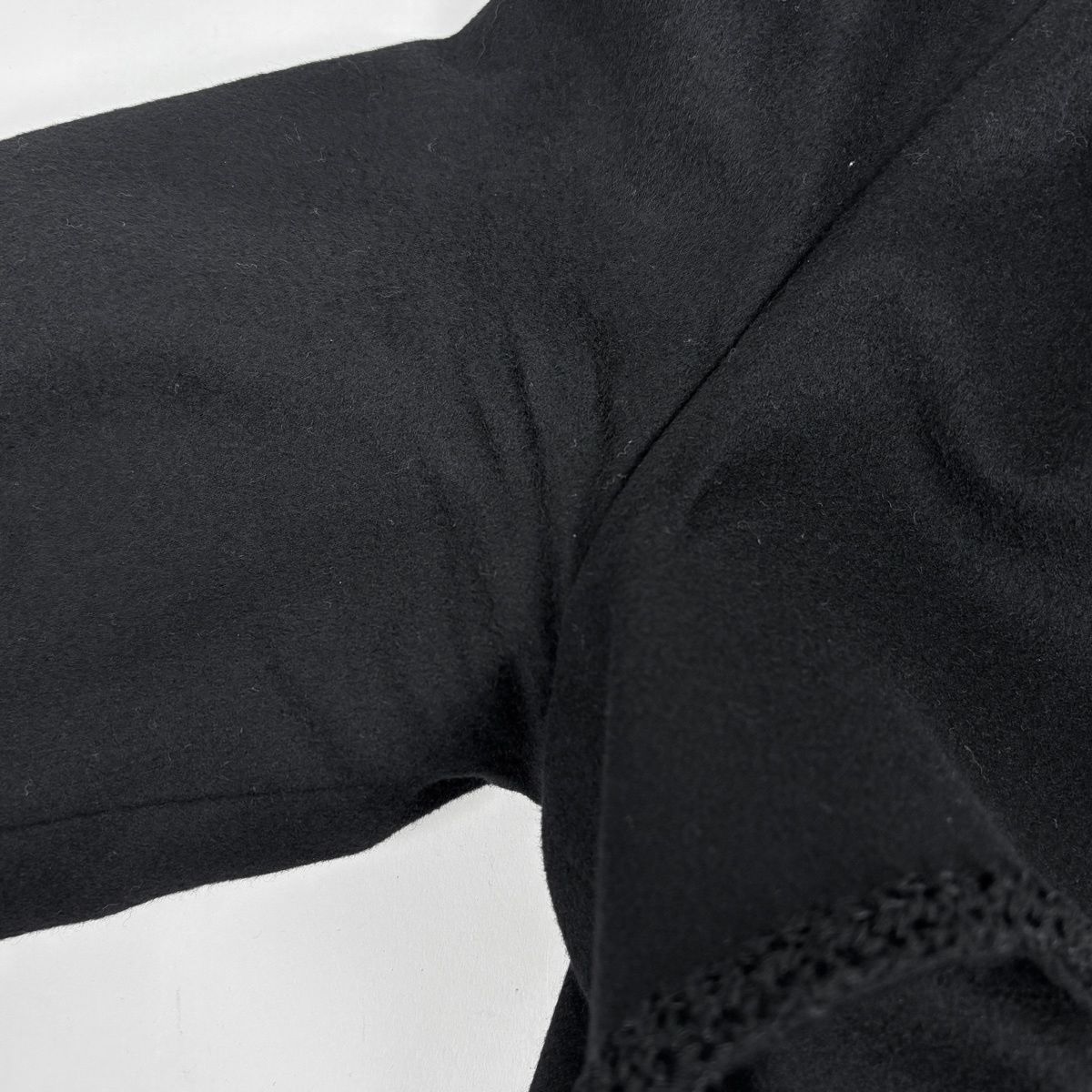 Chanel CC Logo Button Long Coat Belted Cashmere Black — view 5