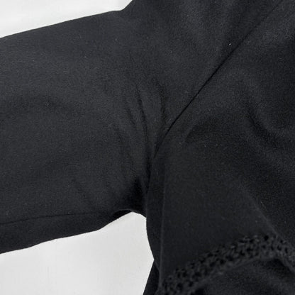 Chanel CC Logo Button Long Coat Belted Cashmere Black — view 5