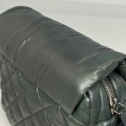Chanel Coco Cocoon Shoulder Bag Nylon Khaki Gray — view 5