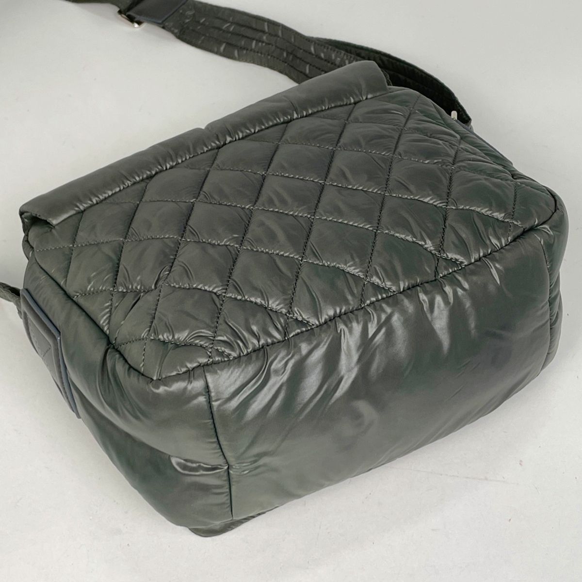 Chanel Coco Cocoon Shoulder Bag Nylon Khaki Gray — view 2