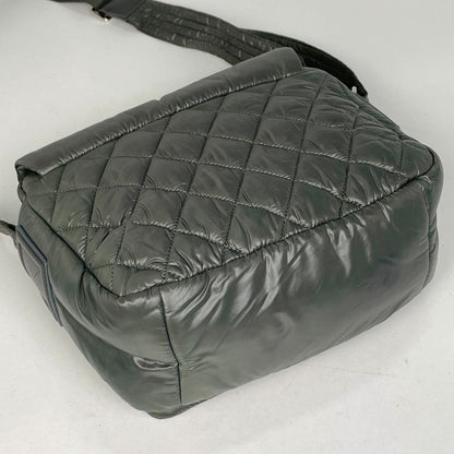 Chanel Coco Cocoon Shoulder Bag Nylon Khaki Gray — view 2