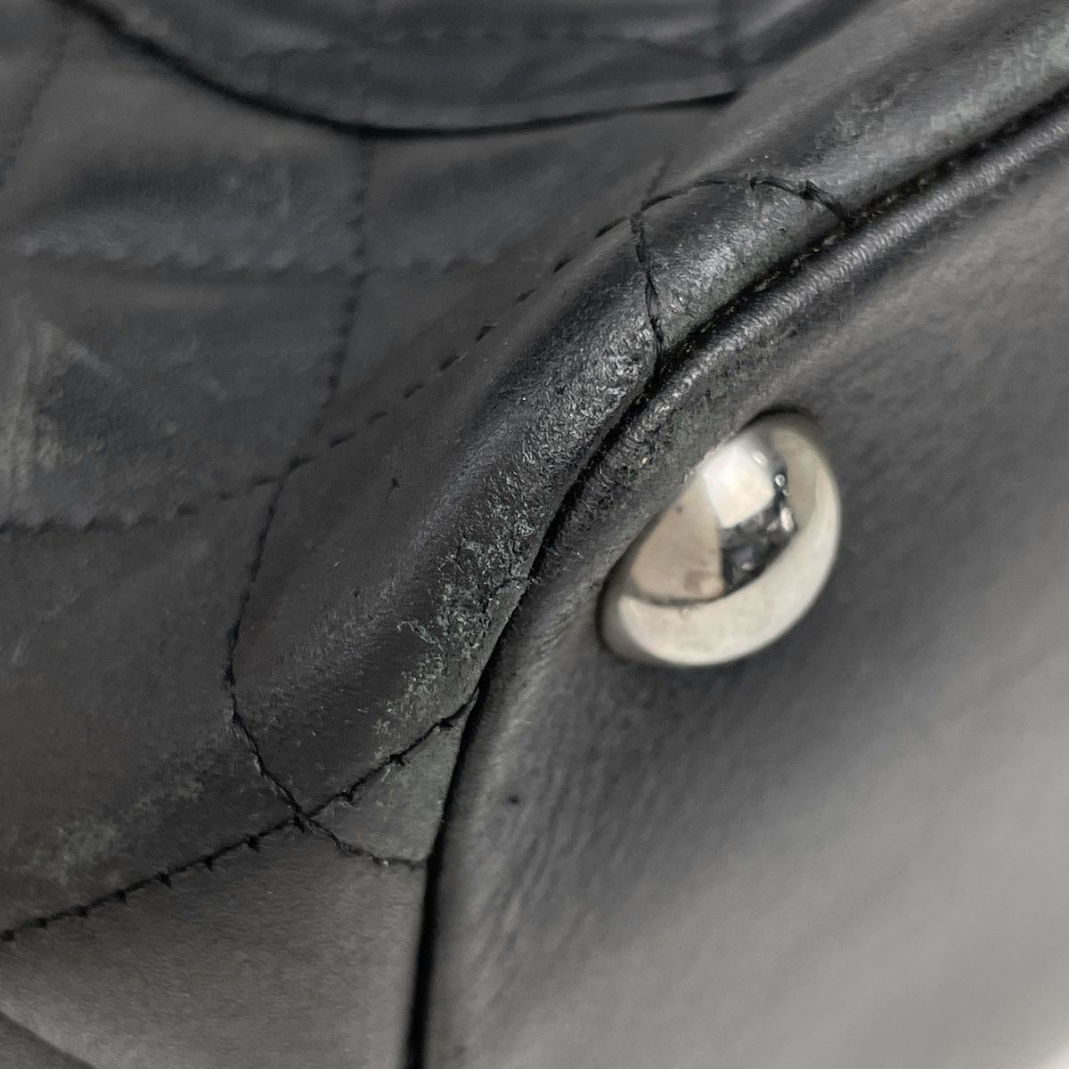 Chanel Cambon Line Large Tote CC Logo Shoulder Bag Leather Black — view 3