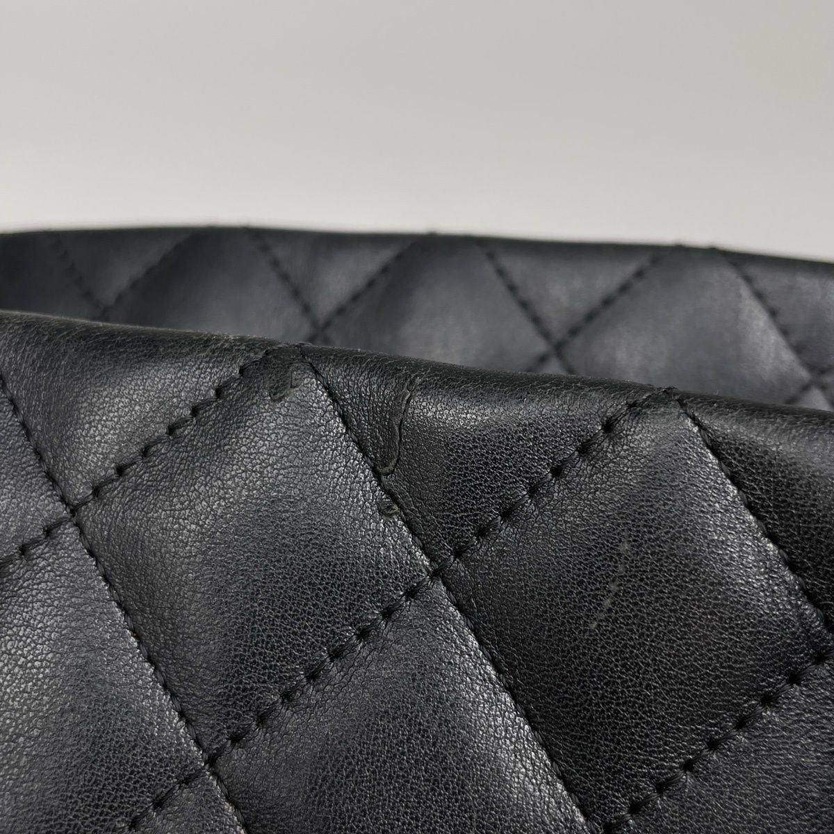 Chanel Cambon Line Large Tote CC Logo Shoulder Bag Leather Black — view 6
